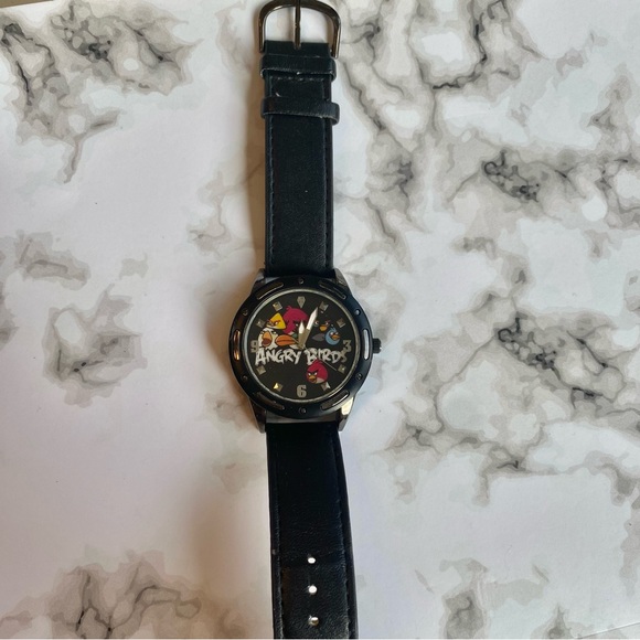 Unisex Angry Birds Black Faux Leather Wrist Watch - Picture 5 of 11